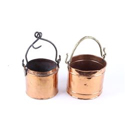 19th C. Copper Dovetail Hanging Kettle Pair