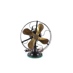 General Electric Brass Blade Electric Fan C. 1920s