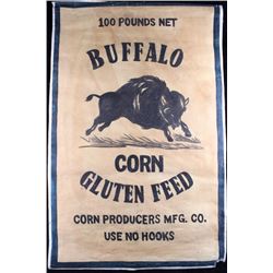 Buffalo Corn Feed Canvas Advertising Sign