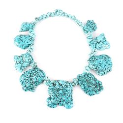 Spectacular Large Turquoise Nugget Necklace