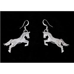 Navajo L. Yazzie Sterling Silver Horse Earrings
