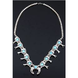Navajo Sleeping Beauty Turquoise Squash Blossom