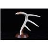 Image 1 : Mounted Hand Carved Eagle Antler Mid Century