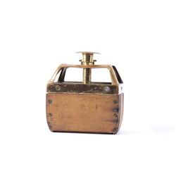 Wheat Shoot Wooden & Bronze Butter Stamp c 1900's