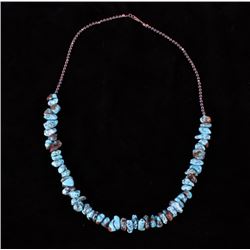 Turquoise Nugget & Hematite & Silver Bead Necklace