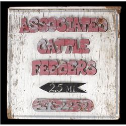 Rustic Associated Cattle Feeders Wood & Steel Sign