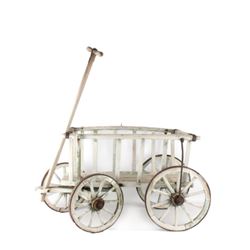 Wooden & Wrought Iron Goat Wagon c. 1900's