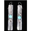 Image 1 : Navajo H Joe Kingman Turquoise & Sterling Earrings