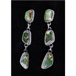 Navajo Pilot Mountain Turquoise Handmade Earrings