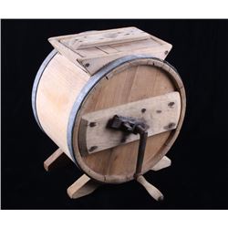 Mid 1900's Rotary Wooden Barrel Butter Churn