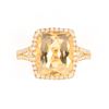 Image 1 : Yellow Beryl and Diamond 14K Gold Ring