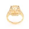 Image 2 : Yellow Beryl and Diamond 14K Gold Ring