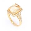 Image 3 : Yellow Beryl and Diamond 14K Gold Ring