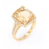 Image 5 : Yellow Beryl and Diamond 14K Gold Ring