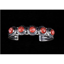 Navajo Tahe Sterling & Spiny Oyster Bracelet