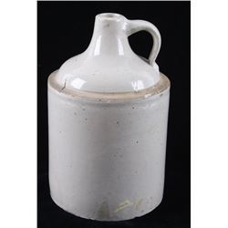 White Ceramic Whiskey Stoneware Pottery Jug