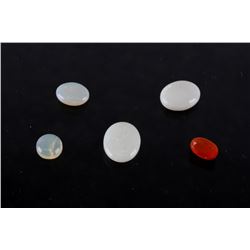 Collection White & Mexican Fire Opal Gemstones