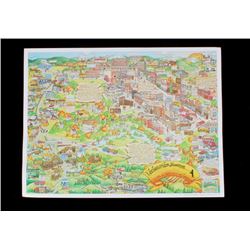 Livingston Montana Pictorial Map Poster 1988