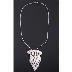 Navajo Signed Sterling Silver Pendant Necklace