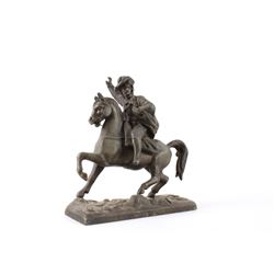 Brass Horseman Sculpture circa Mid 1900's