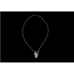 Navajo Sterling Silver & Spiny Turquoise Necklace