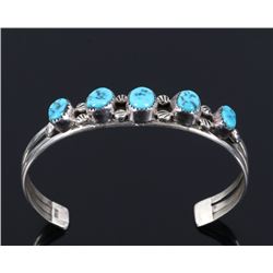 Navajo Morenci Turquoise Sterling Silver Bracelet