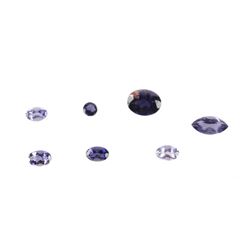 Collection of Seven Loose Natural Iolite Gemstones