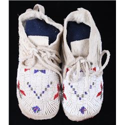 Northern Cheyenne Fully Beaded Child's Moccasins