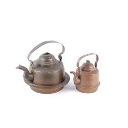 Pair of European Designer Brass Tea Kettles