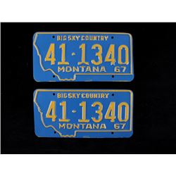 1967 "Big Sky Country" Montana License Plate Pair