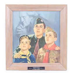 Signed Wilbur Boy Scout & Washington Framed Print