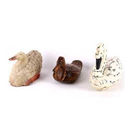 Collection of Three Hand Carved Decoys