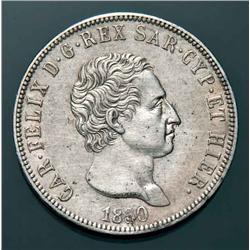 Sardinia - V.E. I - 5 L. 1830