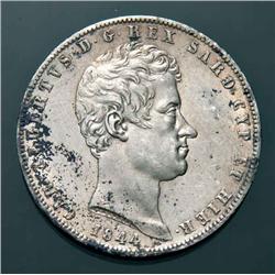 Sardinia - Carlo Alberto - 5 L. 1844
