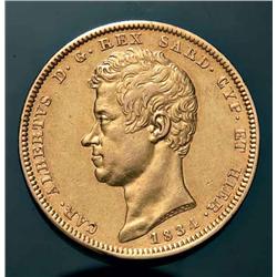Sardinia - Carlo Alberto - 100 L. 1834