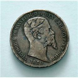 Sardinia - V.E. II - 1 L. 1850