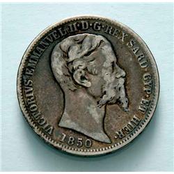 Sardinia - V.E. II - 2 L. 1850