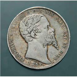Sardinia - V.E. II - 5 L. 1857
