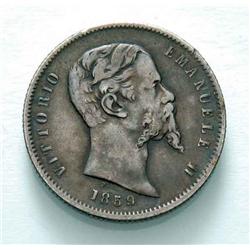 Sardinia - V.E. II - 1 L. 1859