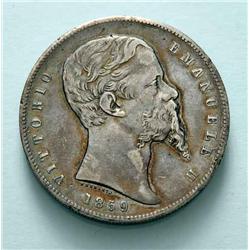 Sardinia - V.E. II - 5 L. 1859