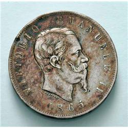 Italy - V.E. II - 5 L. 1865