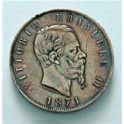 Italy - V.E. II - 5 L. 1871