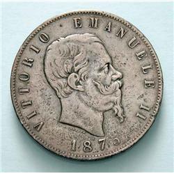Italy - V.E. II - 5 L. 1875