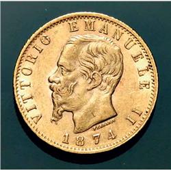 Italy - V.E. II - 20 L. 1874