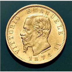 Italy - V.E. II - 20 L. 1874