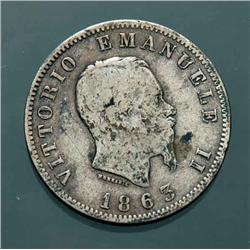 Italy - V.E. II - 1 L. 1863