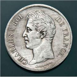 France - Carlo X - 5 fr. 1827