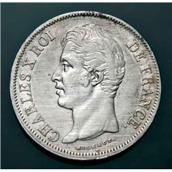 France - Carlo X - 5 fr. 1827