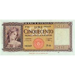 Italian Bankonotes - 500 L. 20/3/1947