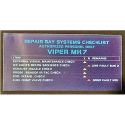 Battlestar Galactica (2004 - 2009) - Viper Repair Bay Console Screen Laminate - Lot A